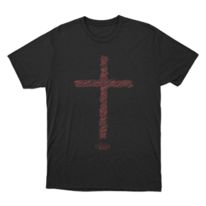 Cilvia Scribble Cross Unisex T Shirt Black