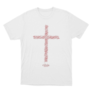Cilvia Scribble Cross Unisex T Shirt White